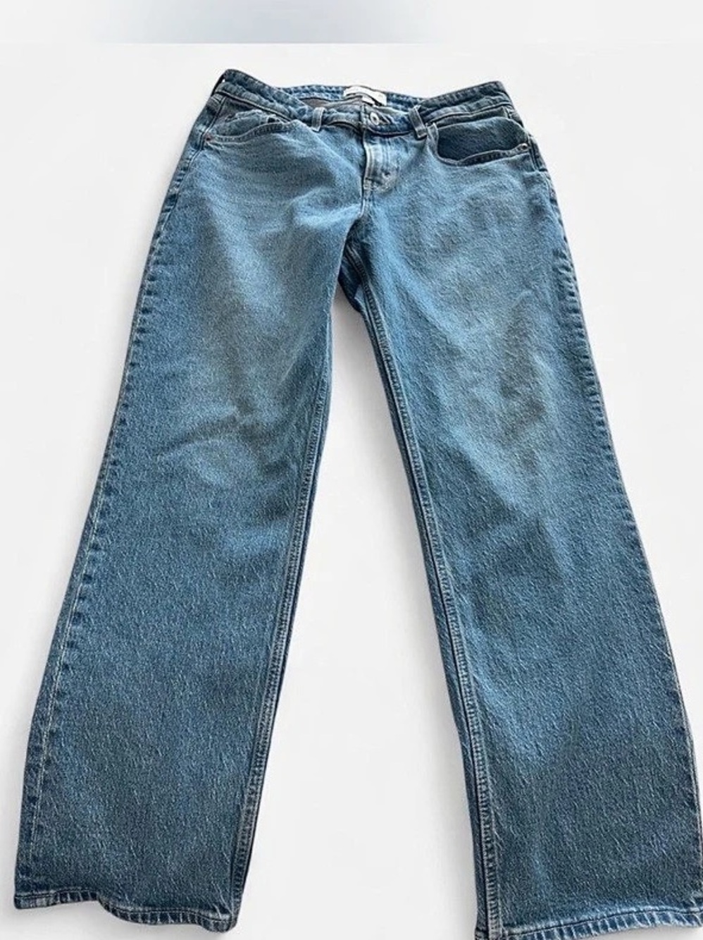 Abercrombie & Fitch Curve Love Mid Rise 90s Straight Jean Straight Leg Jeans